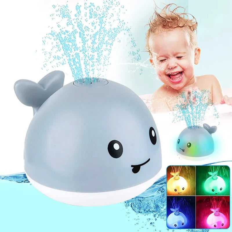 Baby Bath Toys, Whale Automatic Bathroom Toy Sprinkler, Light up Bath Toys for Baby 6-18 Months Bathtub Fountain Spray Water Toy